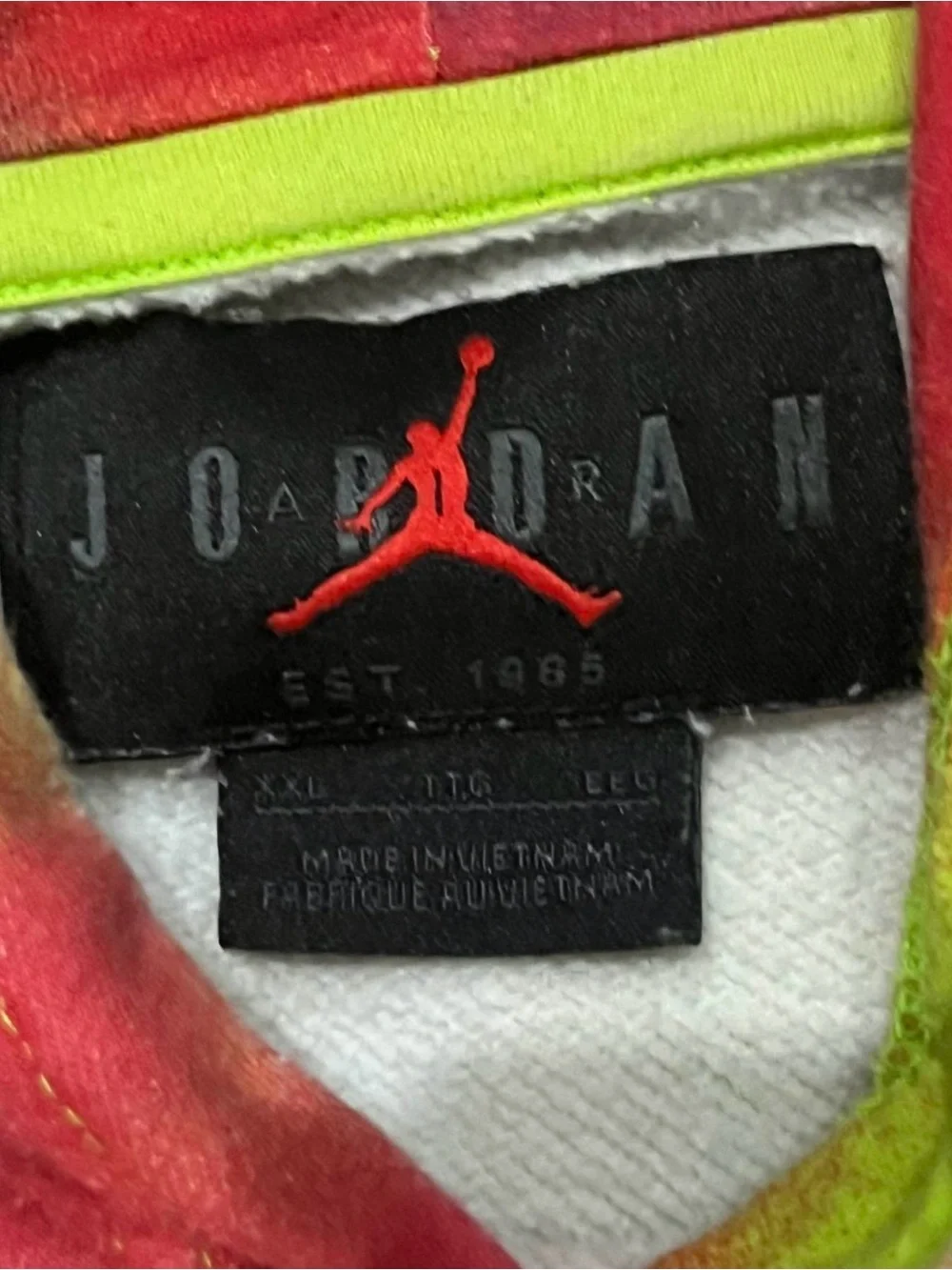 Nike Air Jordan Flight MVP Fleece Hoodie Mens 2XL Tie Dye Multicolor DV4587-252